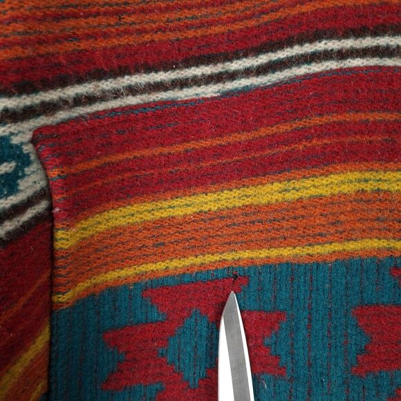 Vintage Woolrich Poncho Jacket Men Large Wool Aztec Hooded Baja Jacket USA - Picture 6 of 16